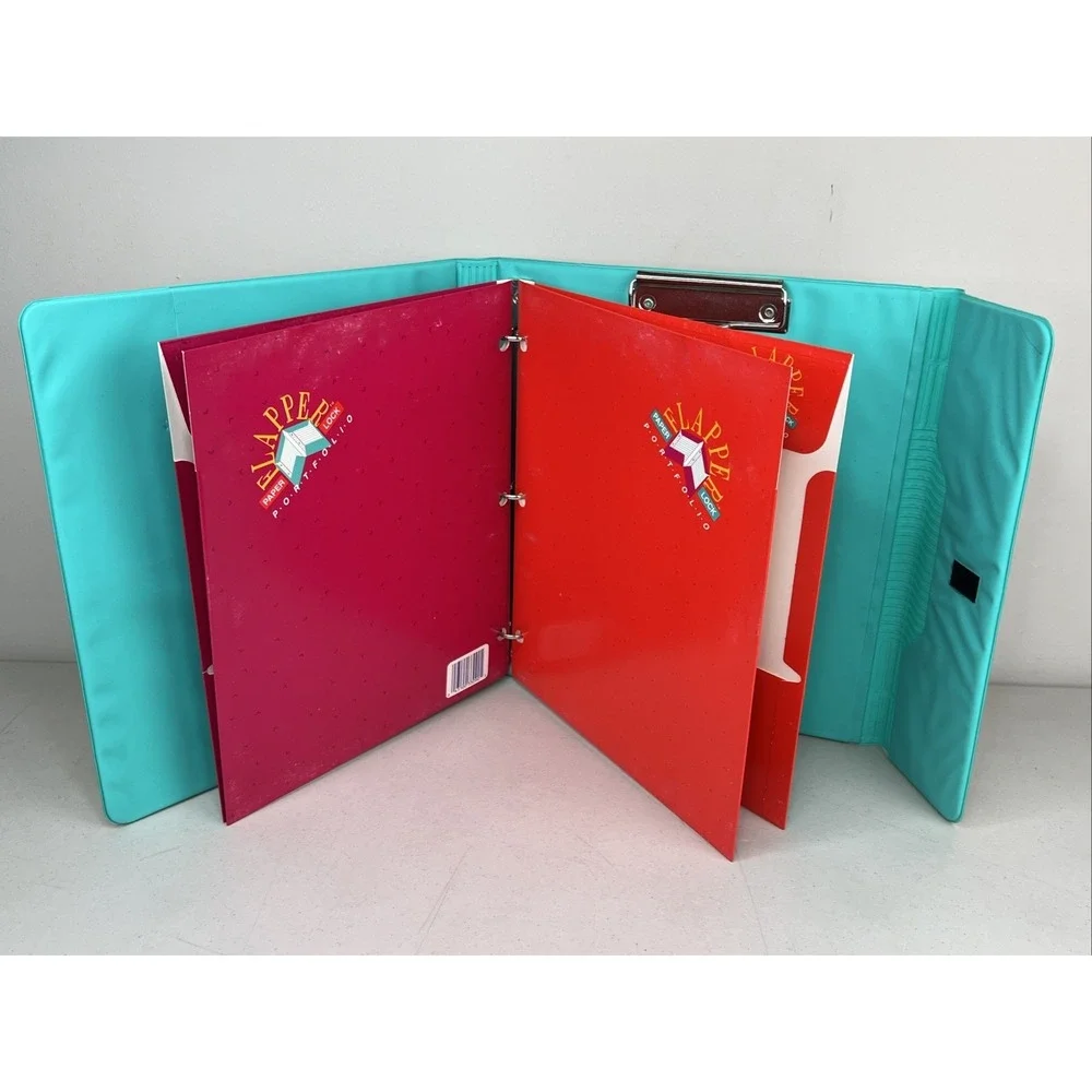 Vintage 1989 MEAD Flapper Binder TRAPPER KEEPER Retro 3 Ring Notebook W- Inserts